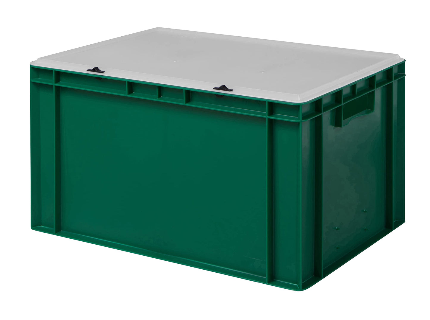 Design Eurobox Stacking Box Storage Container Plastic Box in 5 Colours and 16 Sizes with Transparent Lid (Matte) (Grey, 60 x 40 x 33 cm)