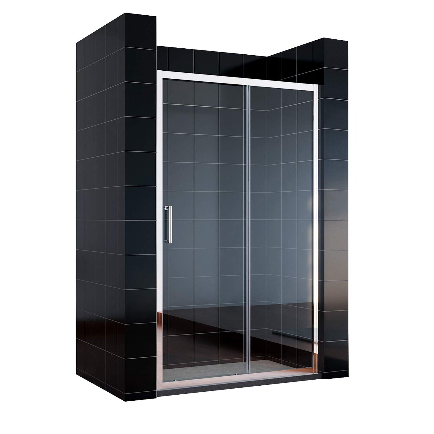 SONNI Sliding Shower Door 120 cm Shower Enclosure Glass Sliding Door Height 185 cm Clear Glass Shower Screen Shower Cubicle