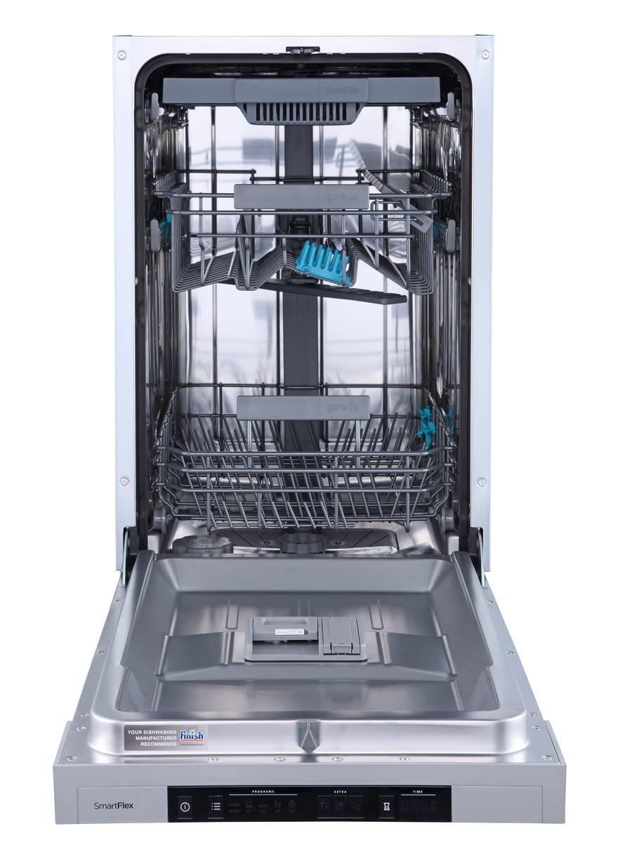 Gorenje GV 520 E10 Fully Integrated Dishwasher, 45 cm, 11 Place Settings, 3 Baskets, 5 Programmes, Height-Adjustable Top Basket, Complete Overflow Protection