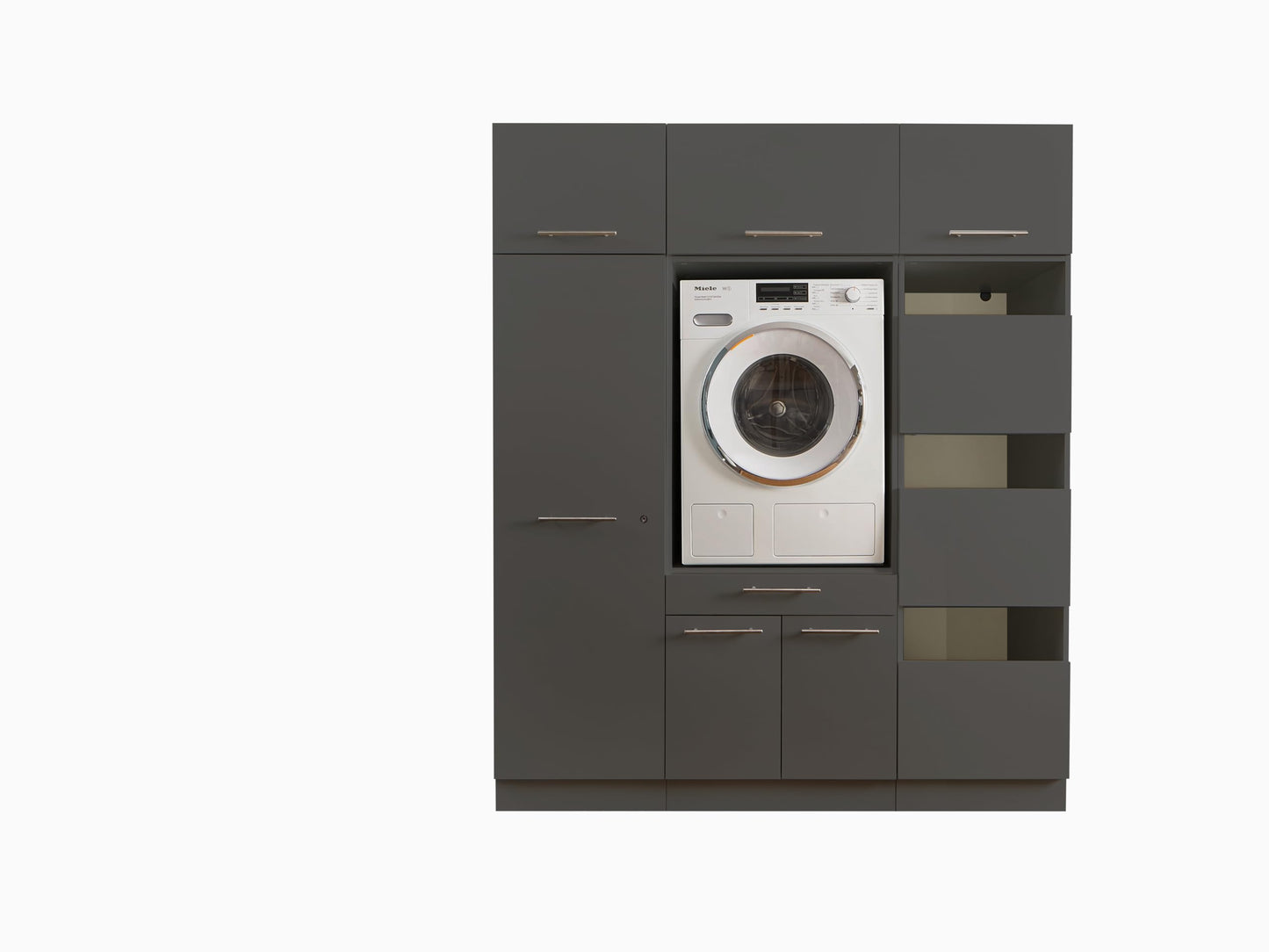 LAUNDREEZY Cabinet Attachment for Washing Machine Cabinet, White, Attachment Cabinet for Additional Storage Space in the Laundry Room, 50 x 38 x 67.5 cm (W x H x D)