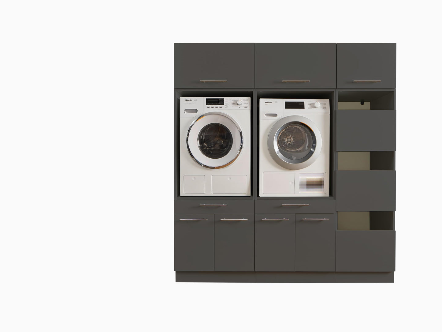 LAUNDREEZY Cabinet Attachment for Washing Machine Cabinet, White, Attachment Cabinet for Additional Storage Space in the Laundry Room, 50 x 38 x 67.5 cm (W x H x D)