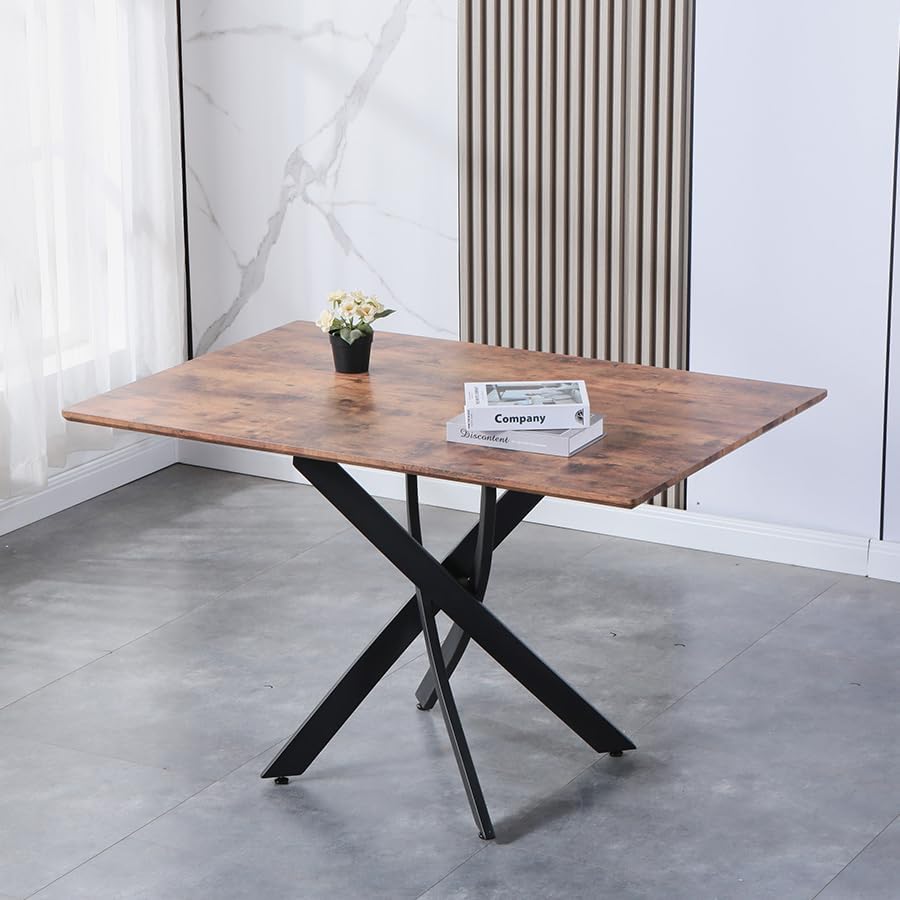 GOLDFAN Glas Esstisch Küchentisch Glastisch Silberne Metalltischbeine Moderner Stil Quadratischen Tisch für Büro Küche 110cm
