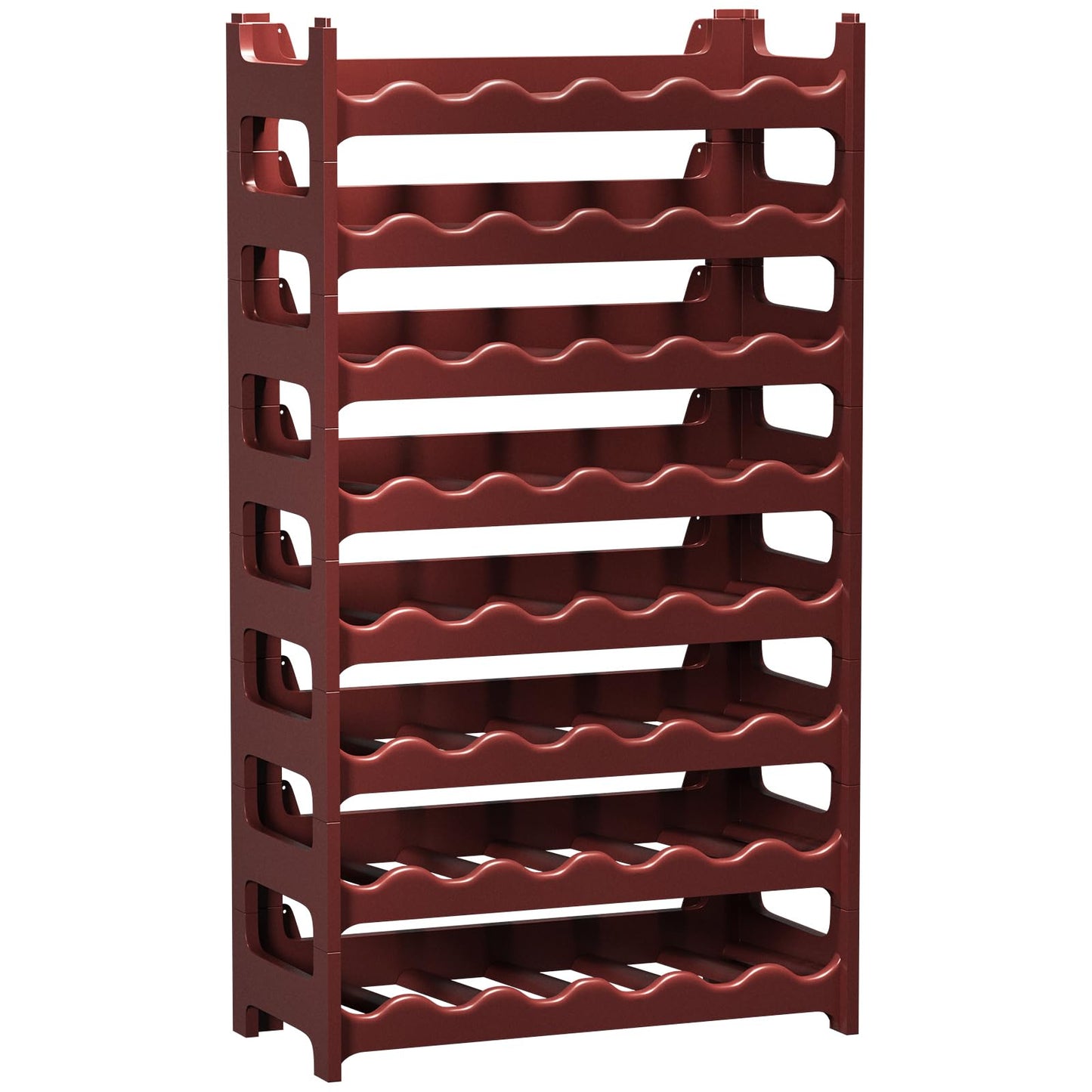 Artecsis Stackable Plastic Wine Rack for 48 Bottles, Sturdy Catering Quality Bottle Rack, Modular Expandable, Black