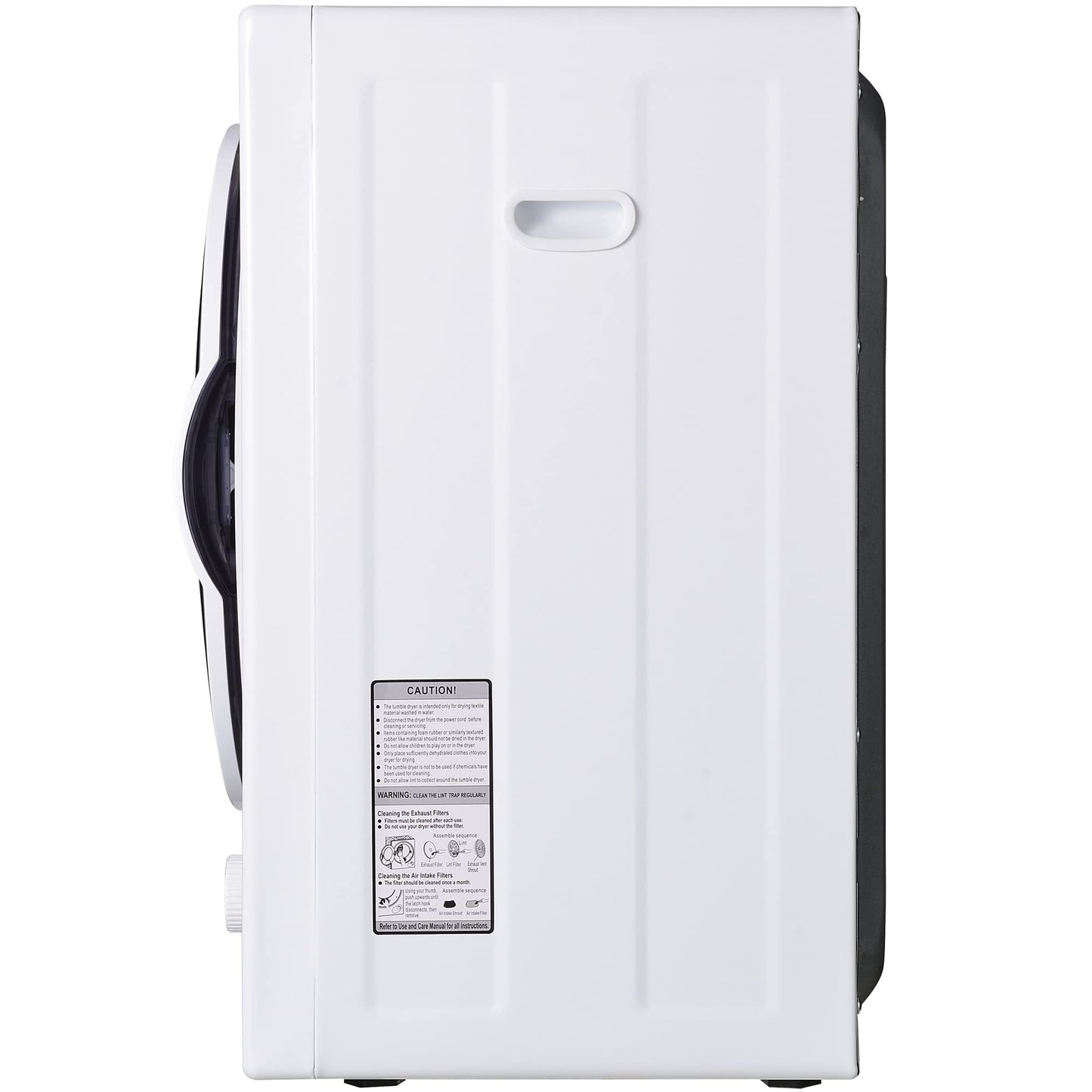 HAUSPROFI Exhaust Dryer 2.5 kg, Wall Mountable, 200 Minute Timer, Double Filter, PTC Ceramic Heater, Stainless Steel Drum, Overheating Protection, 65°C Drying Temperature (White)