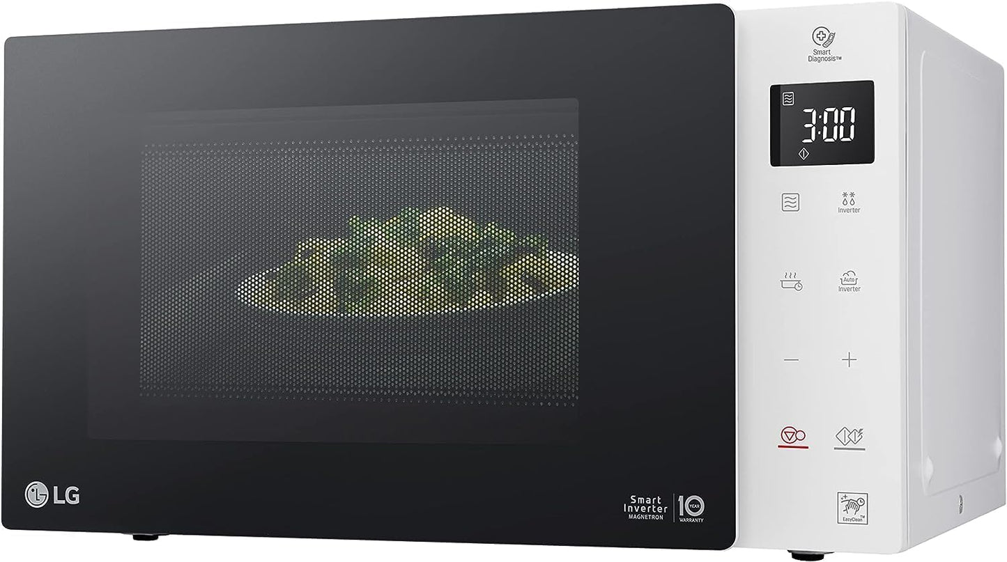 LG MH6535GDS Microwave with Grill and Smart Inverter, 25 L, 1000W Microwave, 900W Grill, Automatic Programs, Easy Clean, Black
