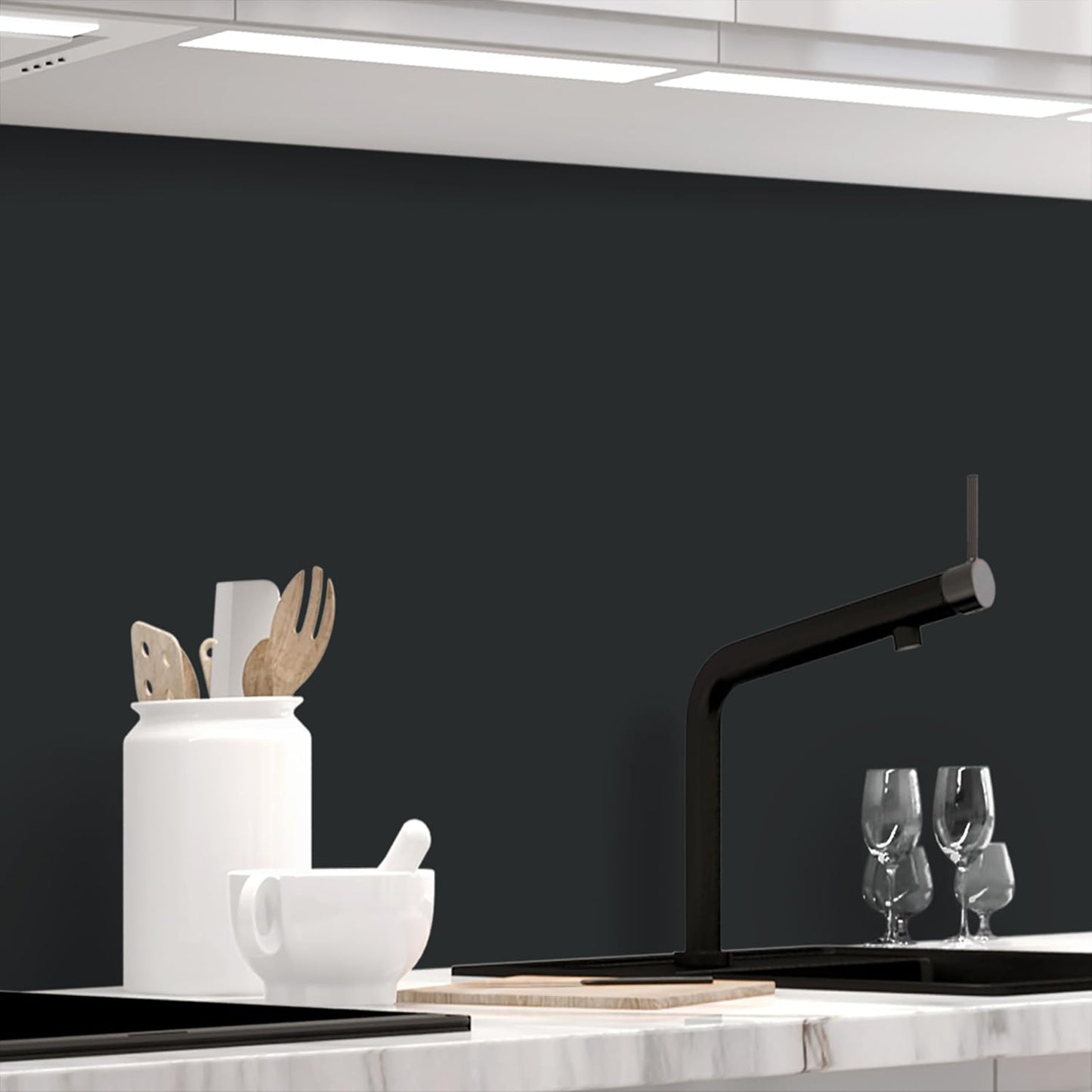 StickerProfis Kitchen Backsplash, Self-Adhesive, 1.5 mm, Stiffened, for All Surfaces, Hard PET (polyethylene terephthalate) Material