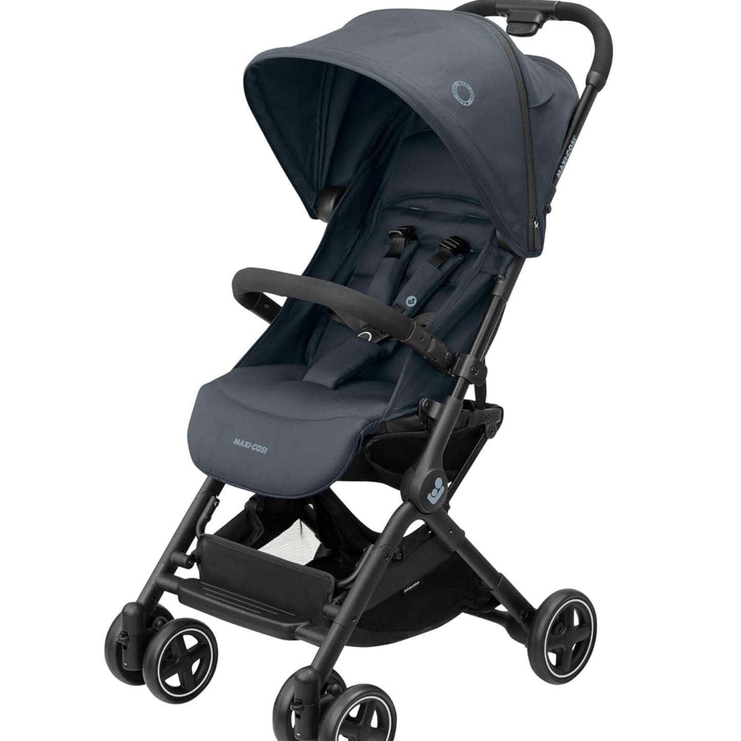 Maxi-Cosi Lara2 Baby Pram 0-4 Years 0-22kg Featherlight Compact Pushchair 3 Reclining Positions Flat Reclining Position Small Folding Shoulder Strap Essential Graphite
