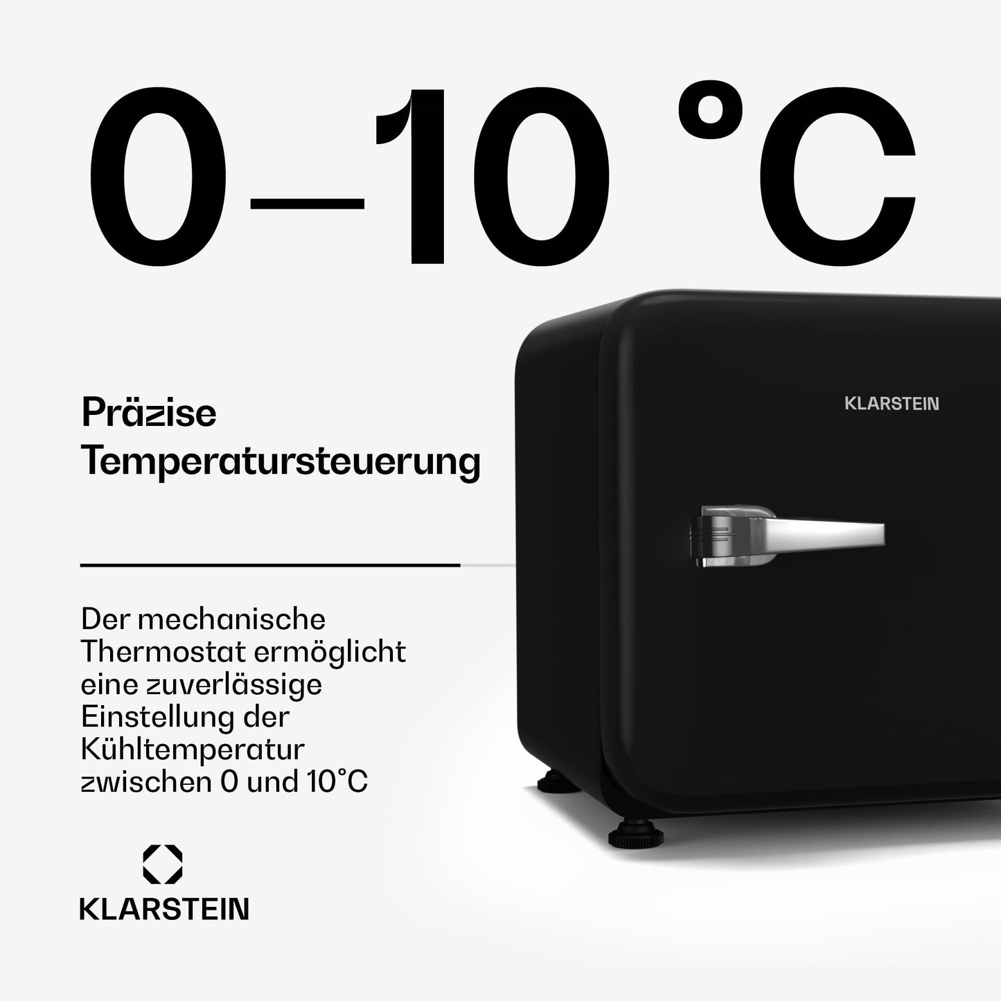 Klarstein Kühlschrank, Mini-Kühlschrank für Getränke, Kühlschrank Klein, Kleiner Kühlschrank Lautlos, Skincare Fridge, Vintage Design, Camping Kühlschrank, Minikühlschrank für Zimmer, 0-10°C, 70 L