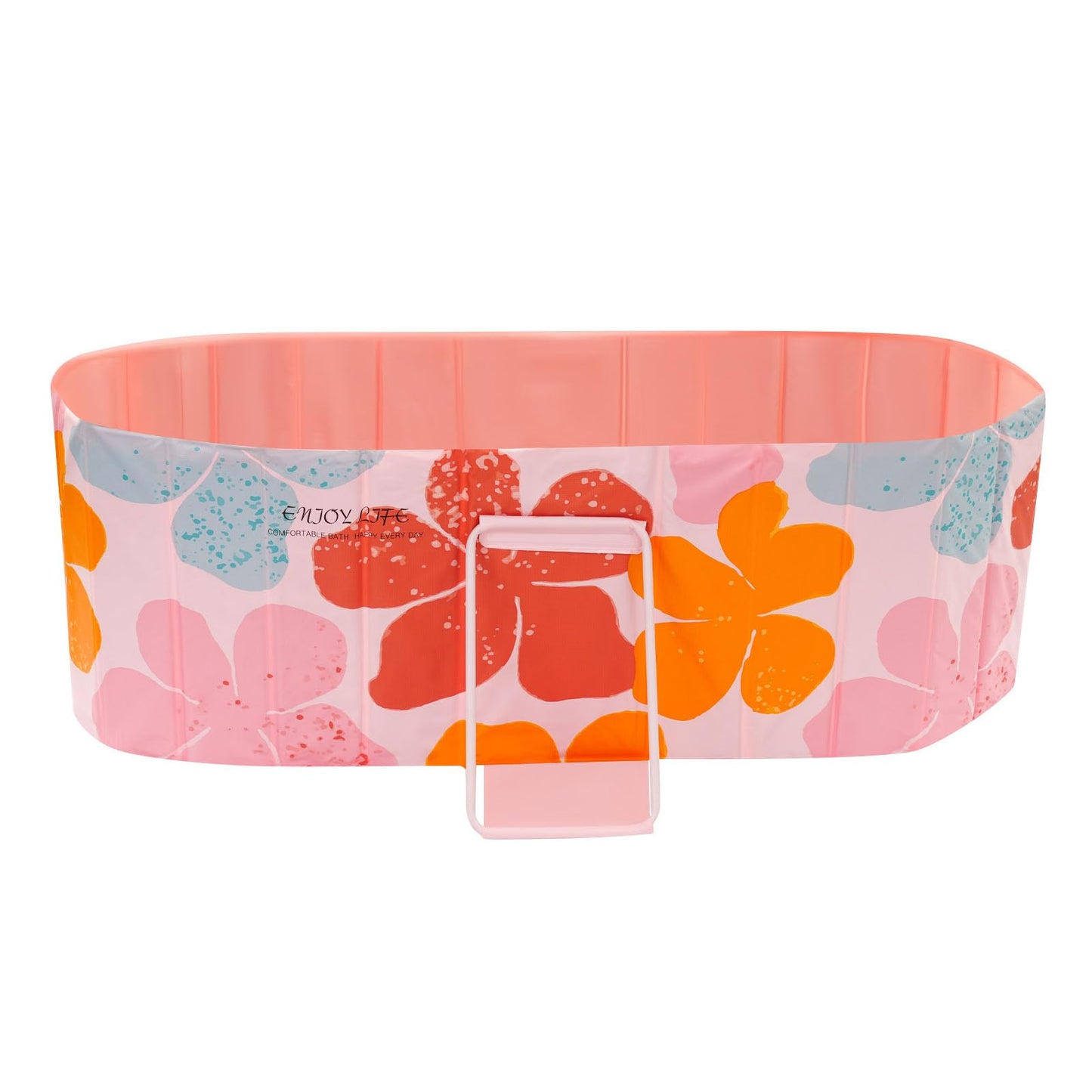 Foldable Bathtub for Adults, Portable Freestanding 1.5 m Large Bathtub for Ice Bath & Hot Water, Ideal for Home SPA, Outdoor & Families (Floral Pattern)