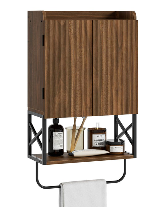 Bathroom Cabinet, Small Medicine Cabinets with Adjustable Shelf and Magnetic Locking Doors, Wall Mounted Hanging Cabinet for Bathroom/Laundry, White