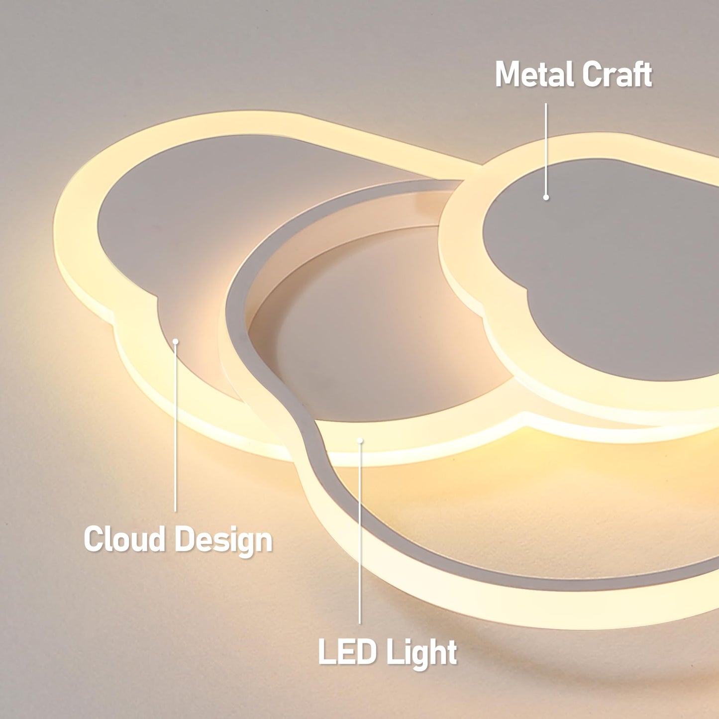 34 cm LED Ceiling Light Bedroom Wooden Children's Room Lamp Ceiling Star Children's Lamp Dimmable Ceiling Lamp for Children Lamp with Remote Control