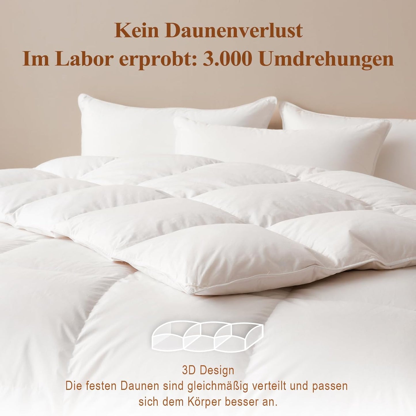 APSMILE Lightweight Down Duvet 155 x 220 cm, Thin Goose Down Duvet for Summer Duvet, Organic Cotton, 510 g, Cooling Duvet for Warm Weather/Hot Sleepers (155 x 220 cm, White)