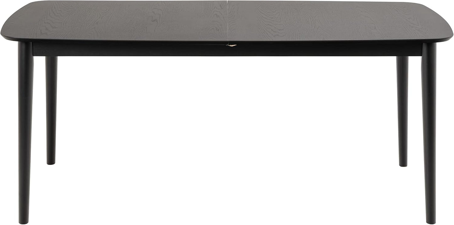 AC Design Furniture Monty Extendable Dining Table for 6 Seater Rectangular Table Top in White Round Legs Kitchen Table with Pull-Out Top W 180 x H 75 x D 90 cm