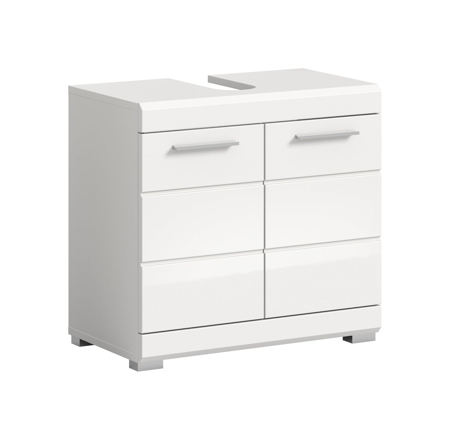 Badezimmer Scout X06B2723 Wall-Mounted Cupboard Wide Cabinet in Front White High Gloss Body Smoke Silver Nb. Approx. 74 x 79 x 24 cm