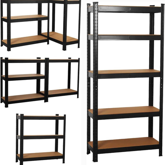 SIGNZWORLD Premium Heavy Duty Shelving Unit 150 x 70 x 30 cm, Mounting Material 875 kg Load Capacity, 5 Adjustable Sturdy Shelving MDF Panels for Storage Shelving Basement Shelving Garage Cellar Room