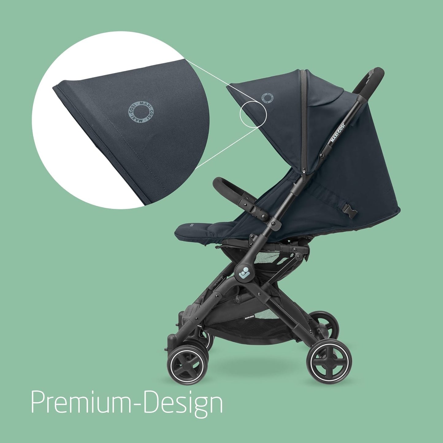 Maxi-Cosi Lara2 Baby Pram 0-4 Years 0-22kg Featherlight Compact Pushchair 3 Reclining Positions Flat Reclining Position Small Folding Shoulder Strap Essential Graphite