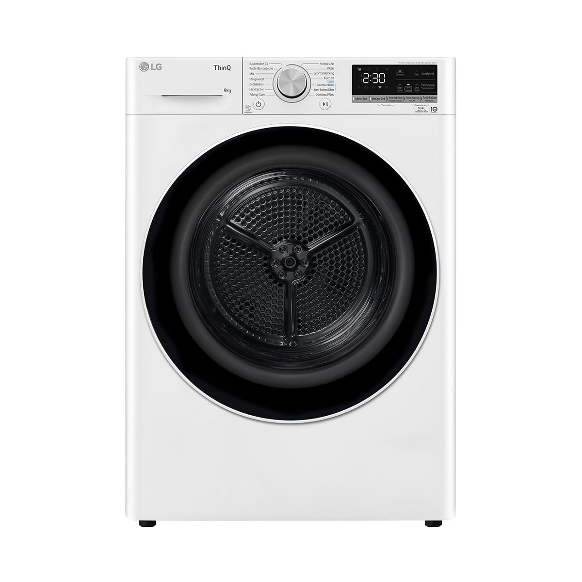 LG RT80V9B, Class A+++, Tumble Dryer 8 kg, Heat Pump Dryer with Short Programme, Dry Sensor, Stainless Steel Drum Material, 60 x 69 x 85 cm, Black
