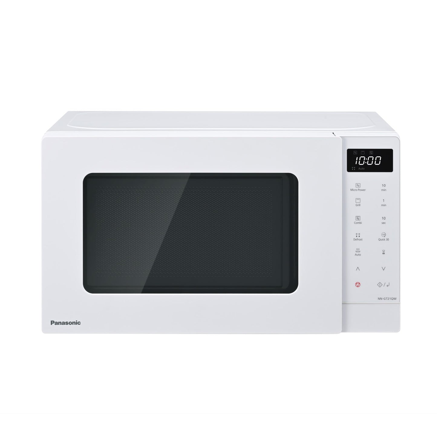 Panasonic NN-ST21QWEPG 20L Solo Microwave with Turntable, 800W, Automatic Defrost, 11 Automatic Programmes, LED Display, 5 Power Levels, Digital Timer, White