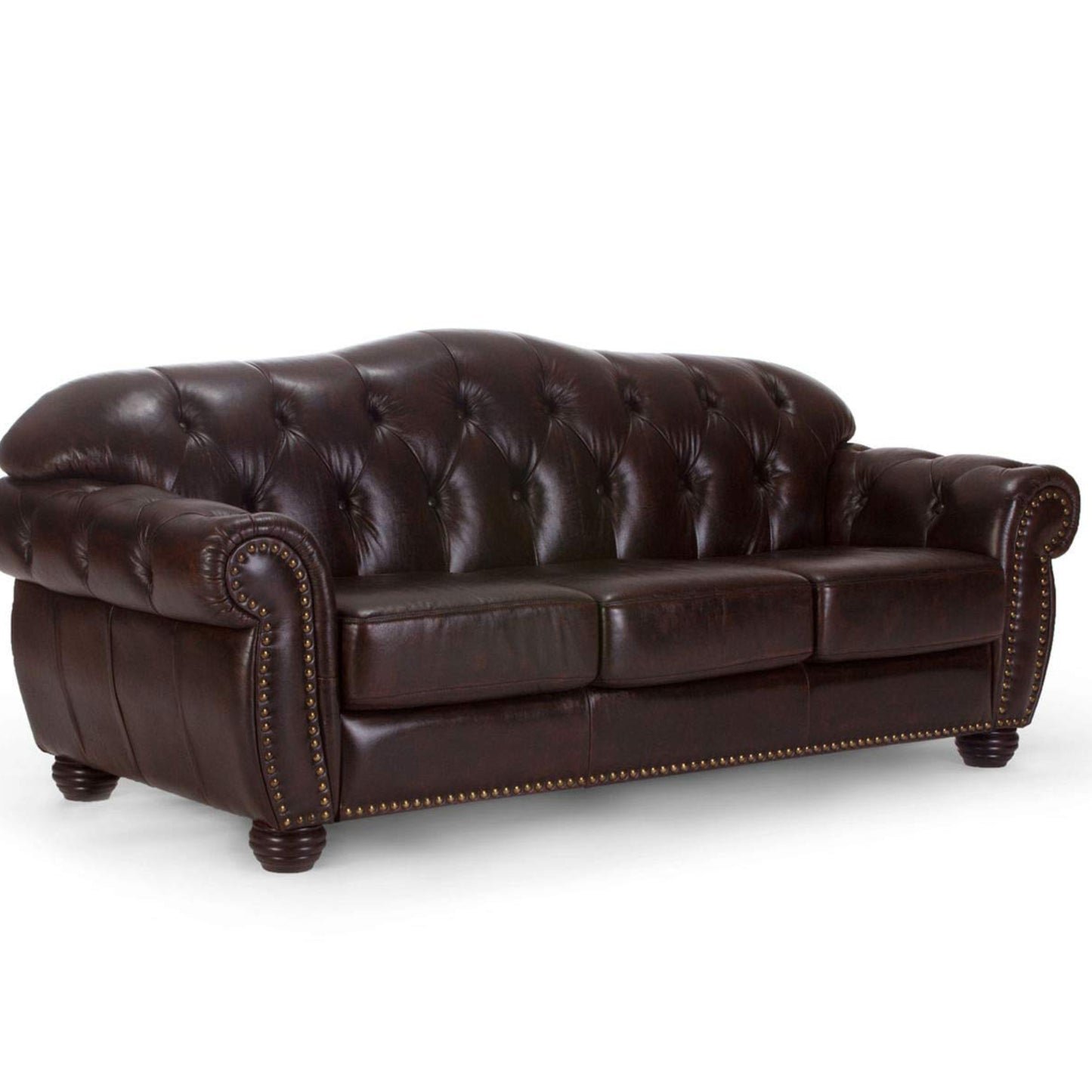 Woodkings® Chesterfield Hereford Sofa 3-Seater Genuine Leather Antique Brown Couch Office Sofa Upholstery 3 Unique Men's Room English Leather Sofa Style Sofa Club Sofa