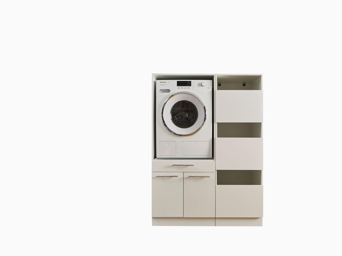 LAUNDREEZY Cabinet Attachment for Washing Machine Cabinet, White, Attachment Cabinet for Additional Storage Space in the Laundry Room, 50 x 38 x 67.5 cm (W x H x D)