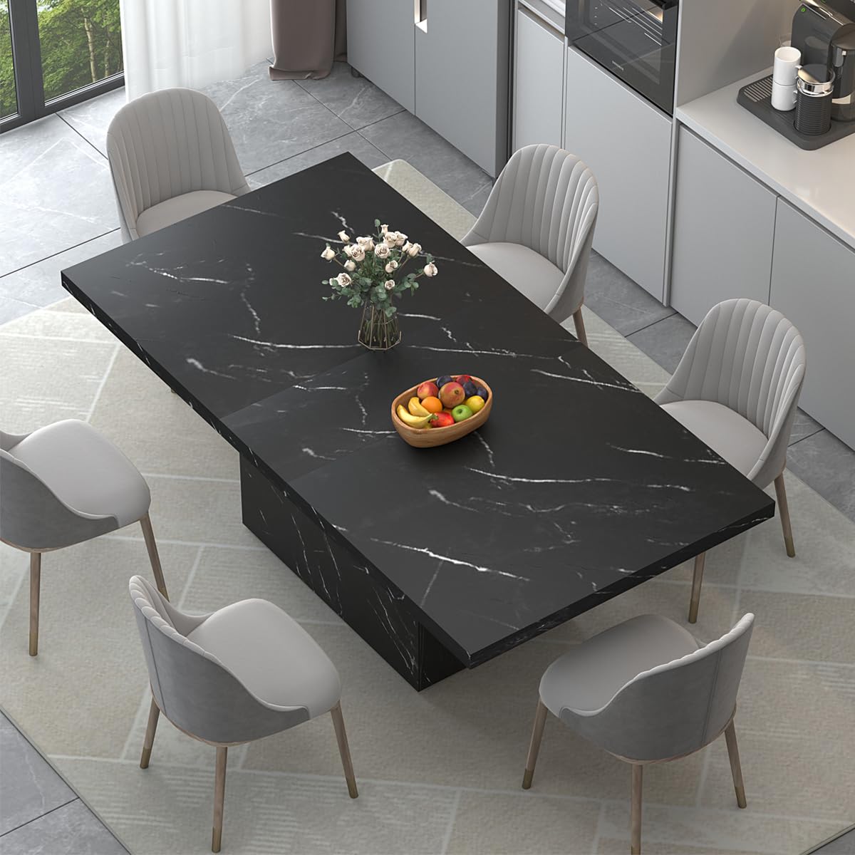 HSH Modern Black Dining Table1