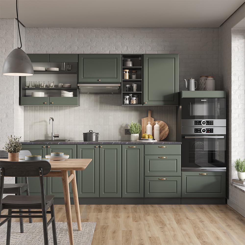 Vicco Kitchen Unit Fame-Line Goldkraft Oak / Anthracite 280 cm without Worktop
