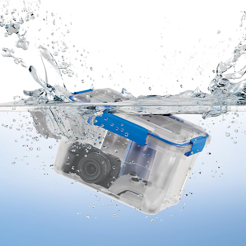 Kreher® Waterproof Storage Box with Lid and Silicone Seal (IP67) Made of Durable Plastic in Various Sizes. Ideal for Wet Rooms, Basements, Garages, Camping etc. (2.50 Litres)