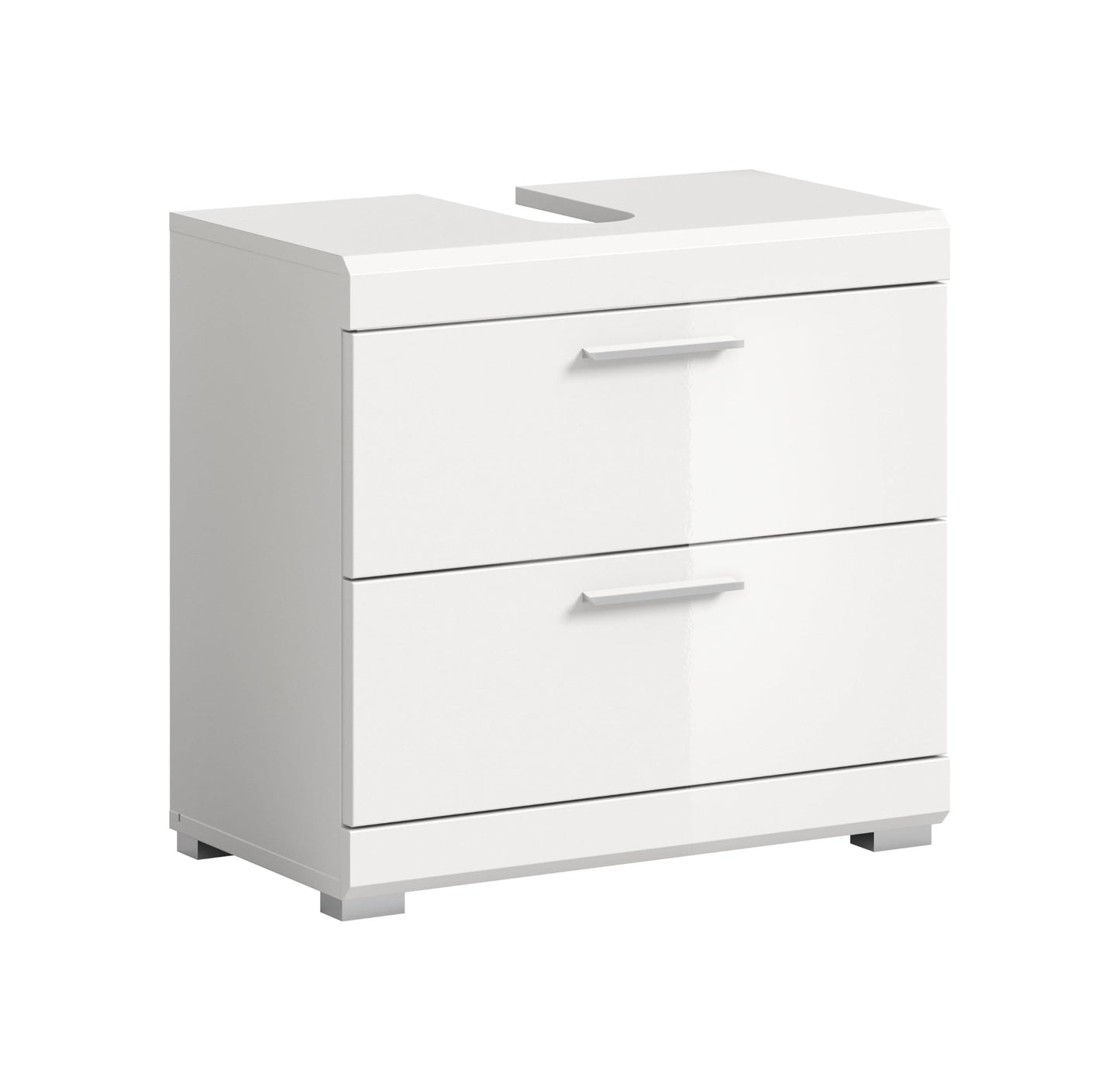 Badezimmer Scout X06B2723 Wall-Mounted Cupboard Wide Cabinet in Front White High Gloss Body Smoke Silver Nb. Approx. 74 x 79 x 24 cm
