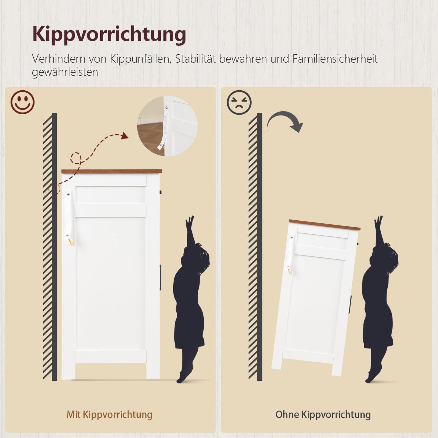 TEENFON 140 cm (W) Sideboard, 80 cm (H) Kitchen Cabinet with Worktop, Buffet Cabinet with 2 Drawers & Adjustable Shelves, Kitchen Unit for Kitchen, Living Room & Hallway - 140 x 40 x 80 cm - White