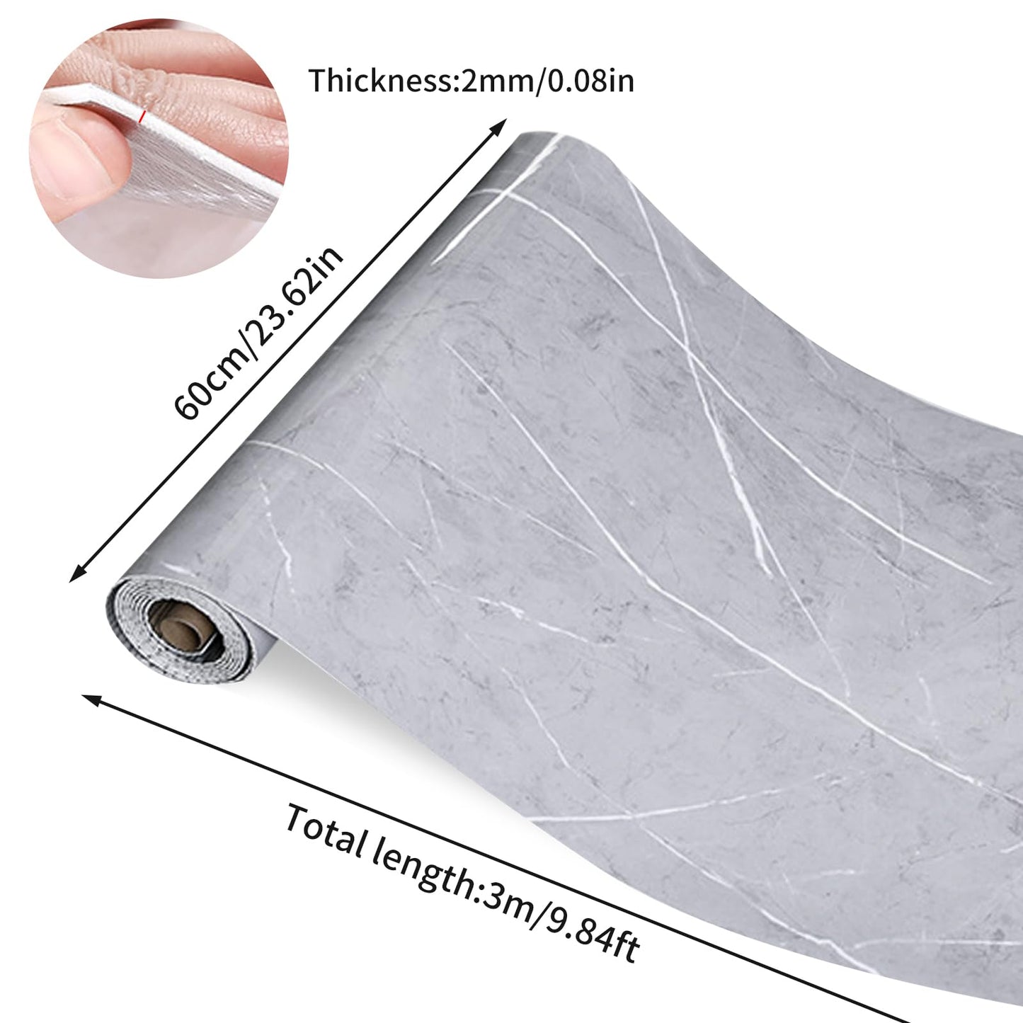 Kitchen Stove Back Wall Tiles, Kitchen Splashback in Marble Look, 60 cm x 3 m Rolls, Splash Guard, Kitchen, PVC Adhesive Tiles, Wall Tiles, Self-Adhesive, Kitchen Back Wall Plate