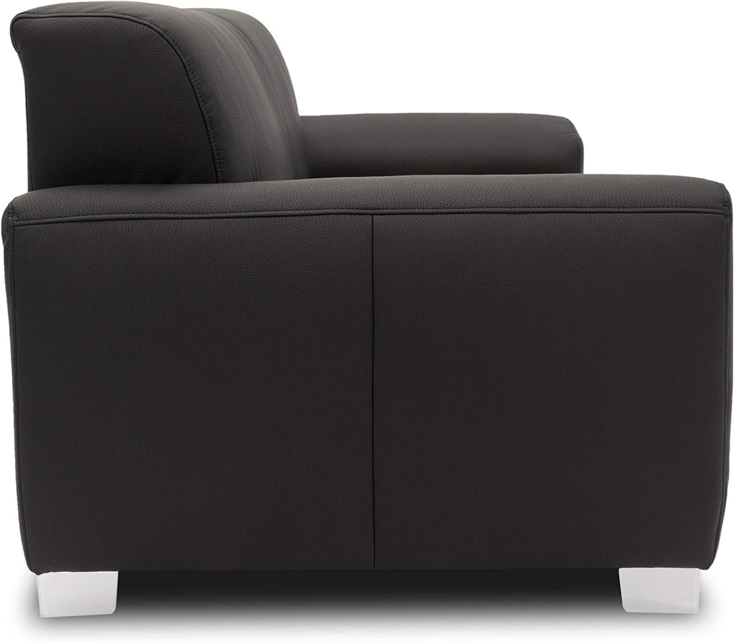 Domo Collection Ricardo Sofa, 3-Seater Couch, Set in Faux Leather, Black, 220 x 89 x 81 cm