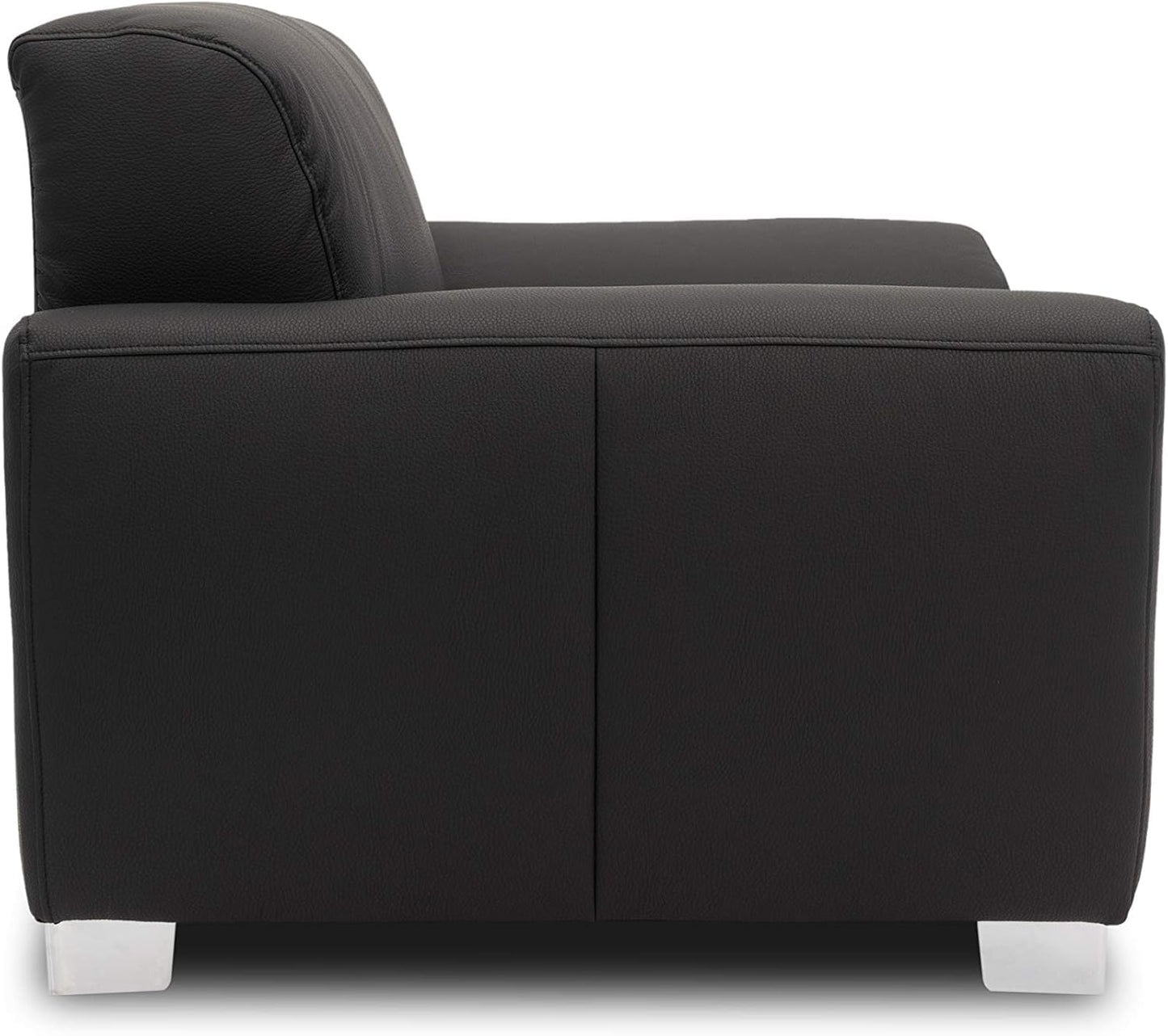 Domo Collection Ricardo Sofa, 3-Seater Couch, Set in Faux Leather, Black, 220 x 89 x 81 cm