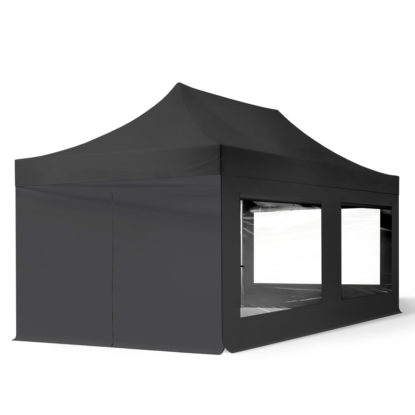 TOOLPORT 3 x 6 m Folding Gazebo Party Tent Gazebo Steel 30 mm 4 Side Panels Panoramic Window Cream