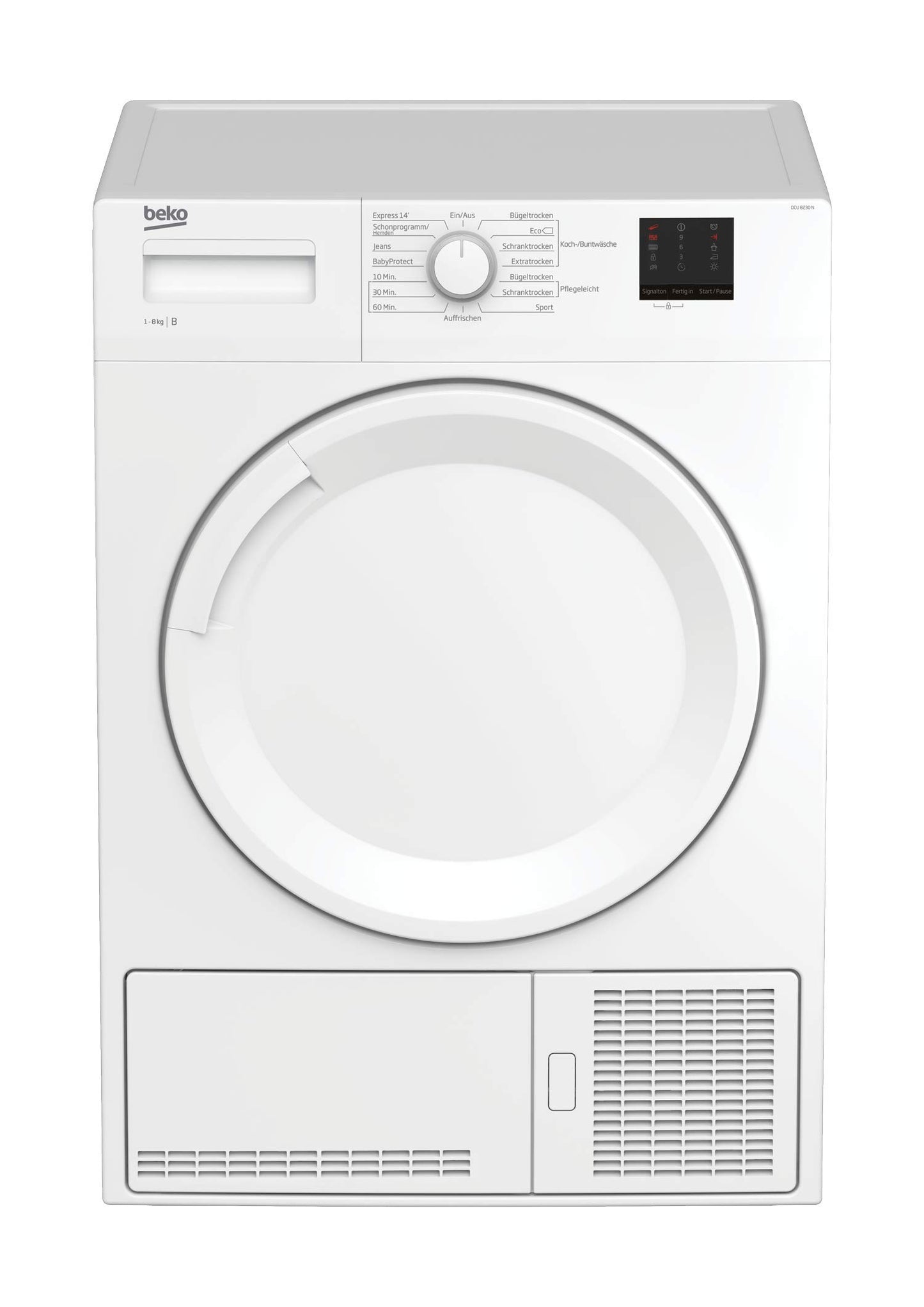 Beko BM3T38210W1 Heat Pump Dryer, Tumble Dryer, 8 kg, Suitable for Allergy Sufferers, Hygiene Drying & Refreshing Hygiene, 15 Programmes, Express, White