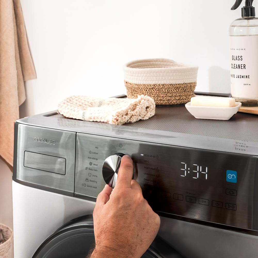 Cecotec Frontlader-Waschmaschine 10 kg Bolero DressCode 10800 Inverter Steel A, 1400 U/min, 16 Prog, Energieeffizienzklasse A, Inverter Plus Motor, SteamMax, Intelligentes Waschen und Ladungsdetektor