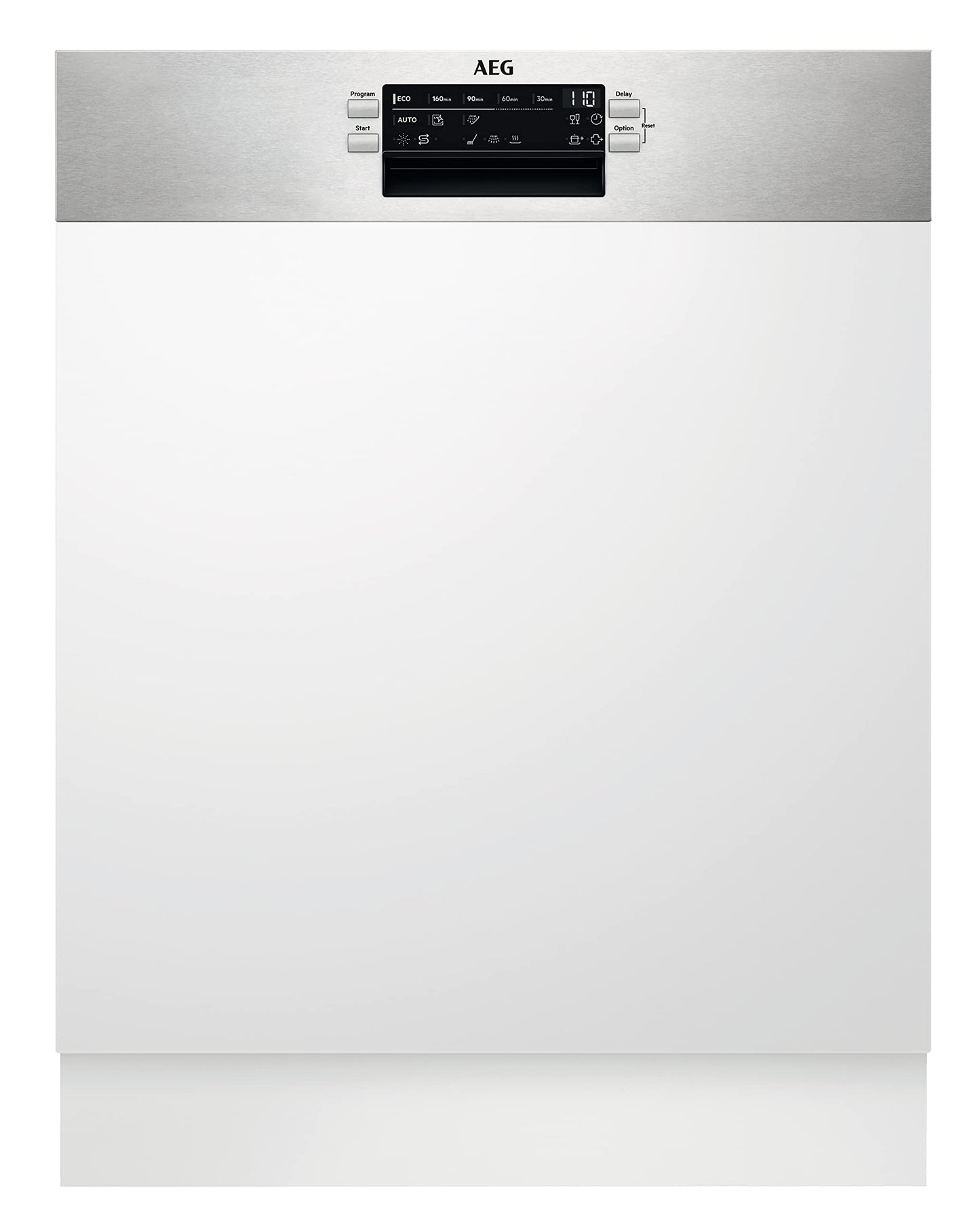 AEG Fully Integrated Dishwasher 60 cm, Dishwasher Series 5000: AirDry, No Drying, Energy Class B, Cutlery Drawer, Personalised Time Control, 44 dB, Water Stop, 14 MG, FSE7572AP