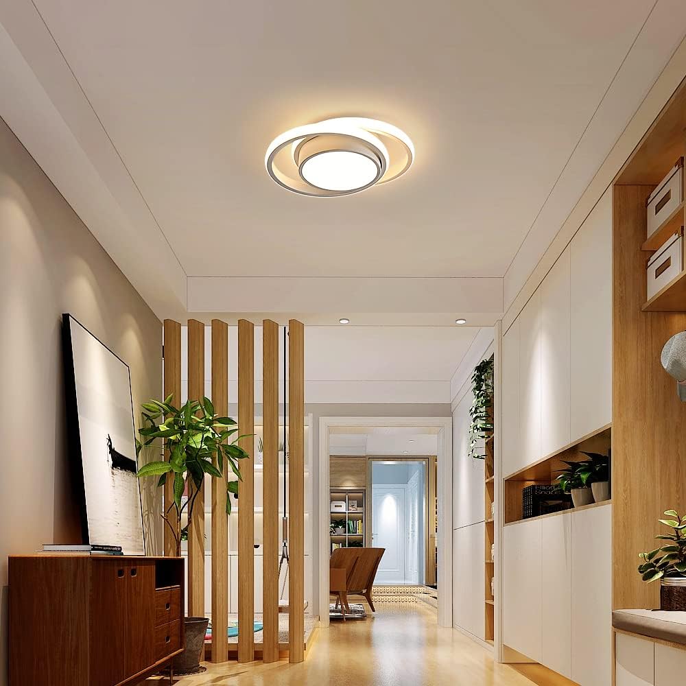 Comely LED Ceiling Lights, Pack of 2, 32 W, Round, 2350 lm, Modern, for Bedrooms, Bathrooms, Kitchens, Corridors, Balconies, 4500 K Neutral Light, Diameter 280 mm