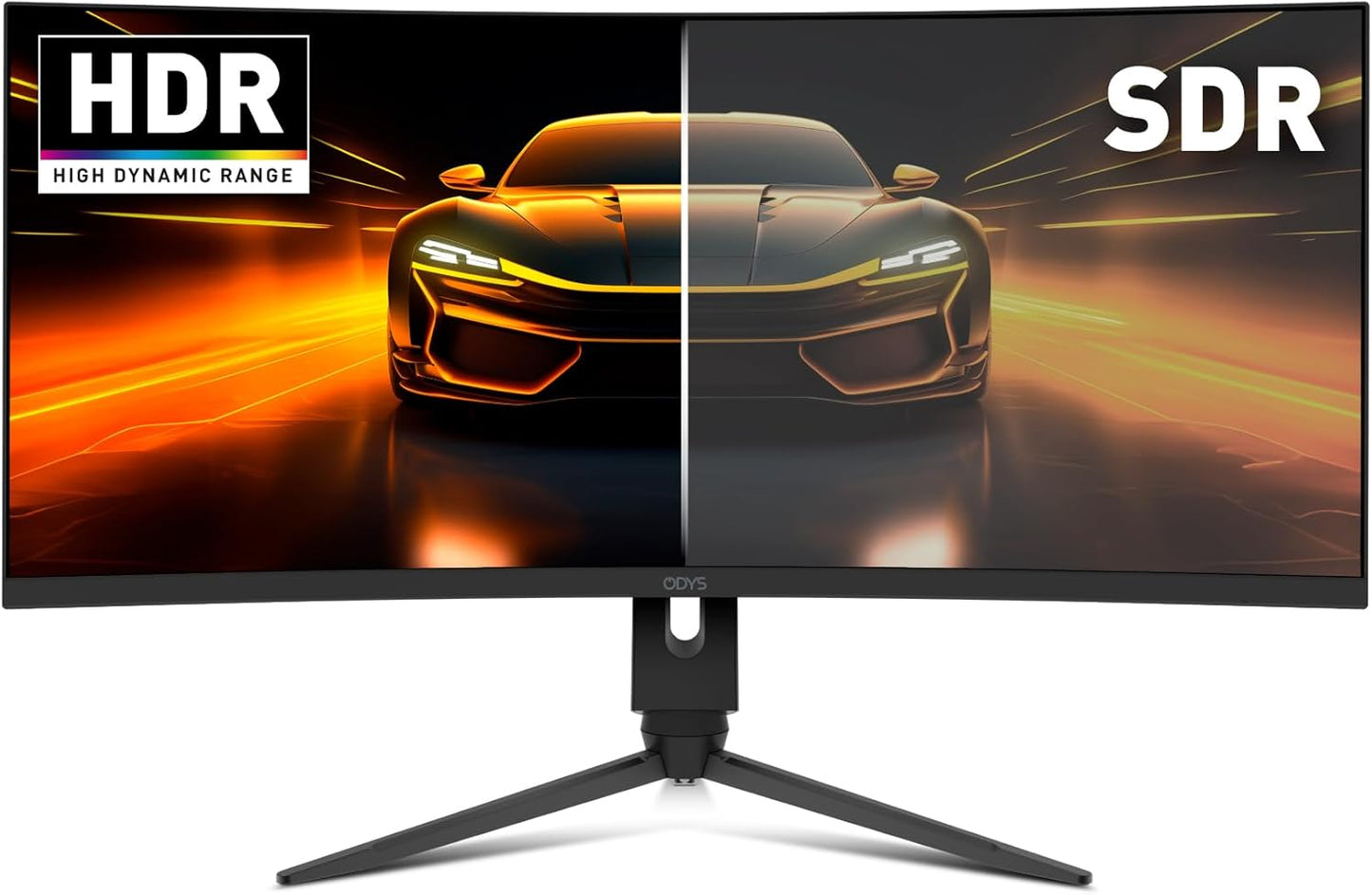 ODYS i27-Q-180-27 Inch Gaming Monitor (69 cm Screen, WQHD, 2,560 x 1,440 Pixels, 180 Hz, 1ms Response Time (MPRT), Fast IPS Panel, 120% sRGB, FreeSync, 2x HDMI, 2x Display Port)