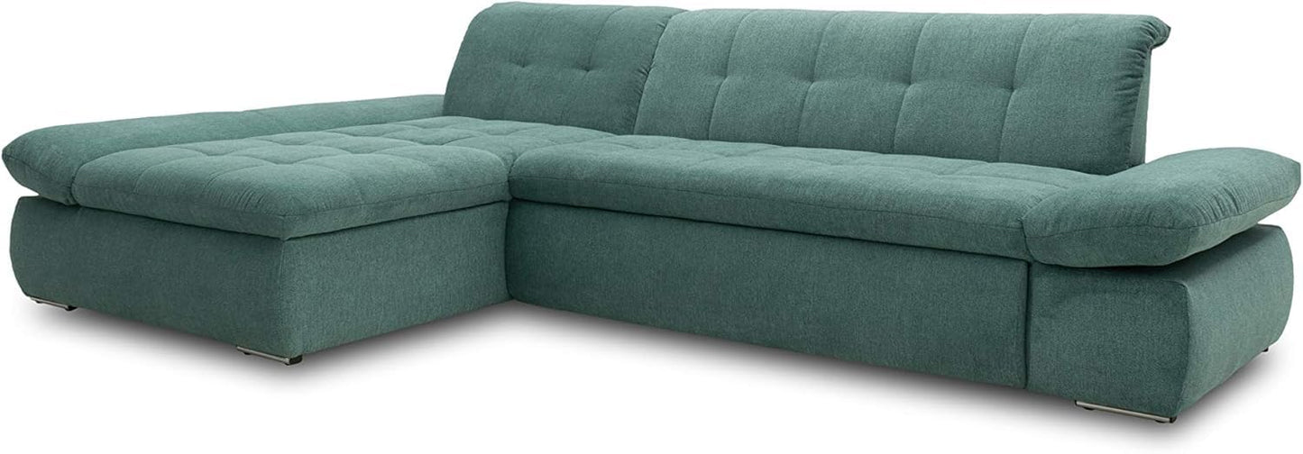 DOMO. collection Moric Corner Sofa, L-Shaped, Corner Sofa, L-shaped, 300 x 172 x 80 cm (W x D x H), Beige