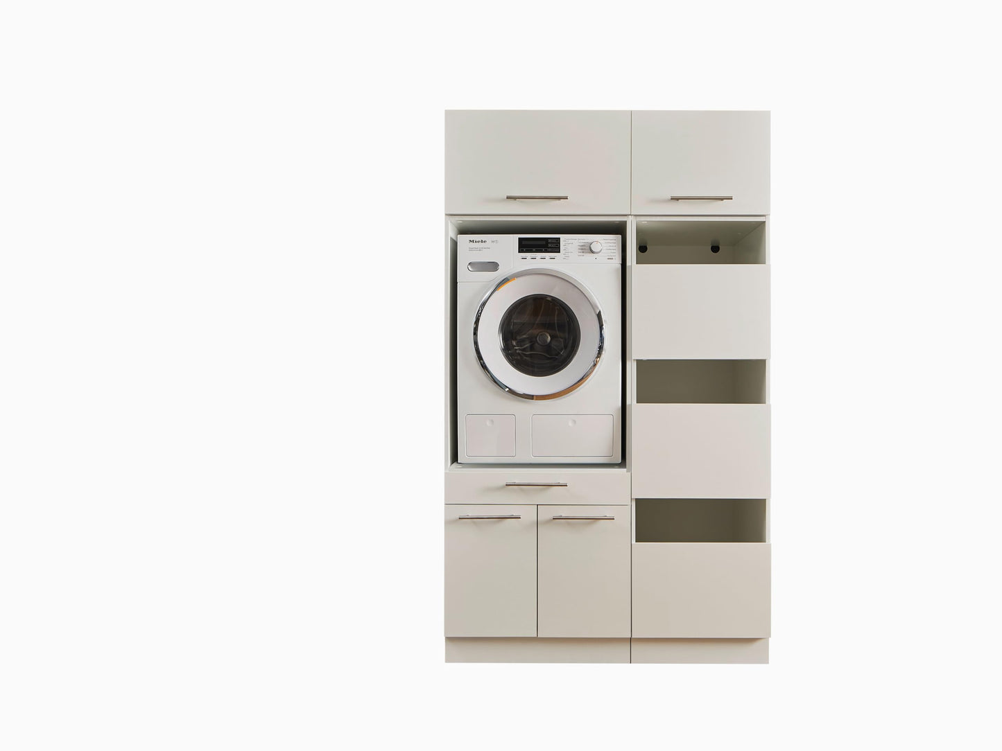 LAUNDREEZY Cabinet Attachment for Washing Machine Cabinet, White, Attachment Cabinet for Additional Storage Space in the Laundry Room, 50 x 38 x 67.5 cm (W x H x D)