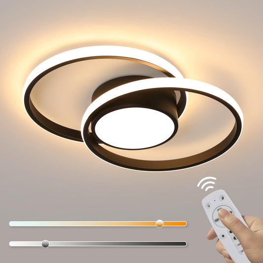 Comely LED Ceiling Lights, Pack of 2, 32 W, Round, 2350 lm, Modern, for Bedrooms, Bathrooms, Kitchens, Corridors, Balconies, 4500 K Neutral Light, Diameter 280 mm