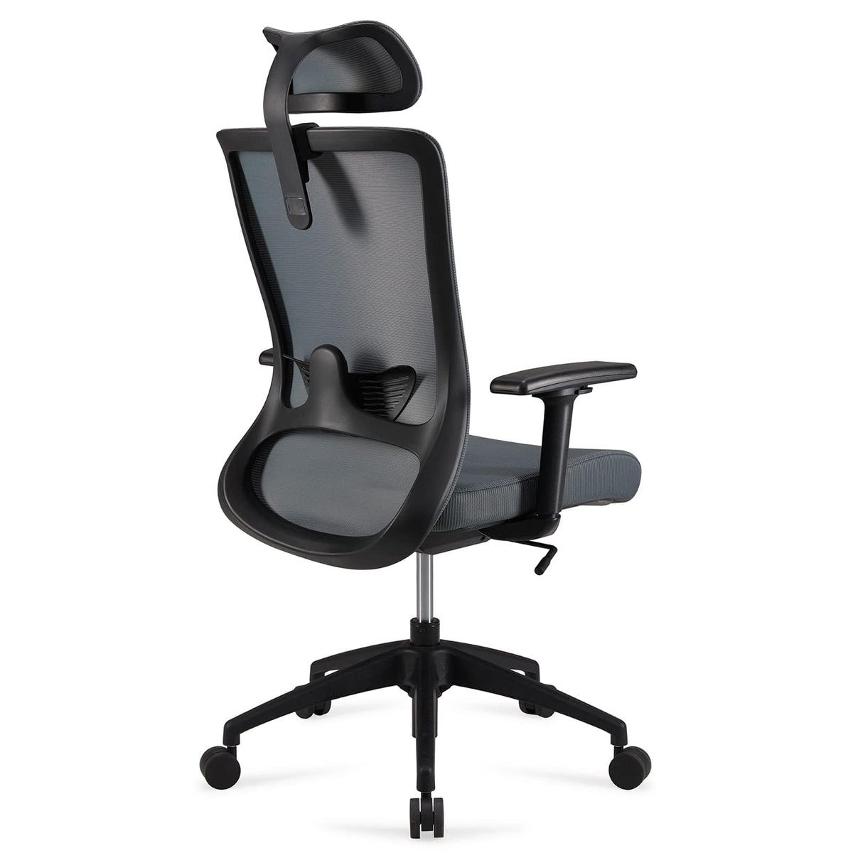 Amazon Basics Ergonomic Office Chair, Desk Chair with Adjustable Armrests, Lumbar Support, Mesh Executive Chair, Back Friendly, Easy Assembly, 25 x 23 x 36 Inch, Black