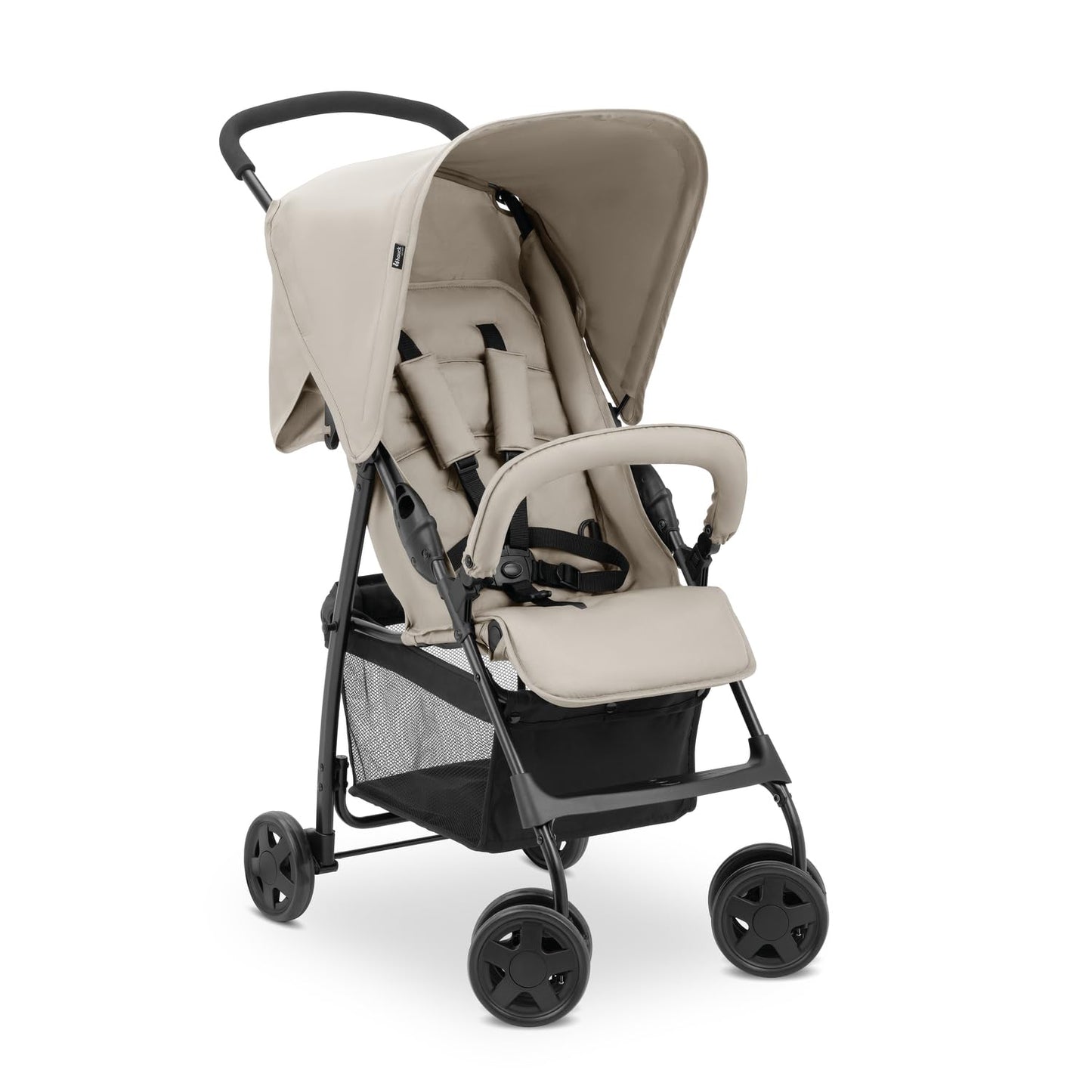 hauck Buggy Sport, Beige - Feather-light Travel Buggy 5.9 kg - with Reclining Function for Children from Birth to 15 kg - Small Foldable Large Shopping Basket up to 3 kg
