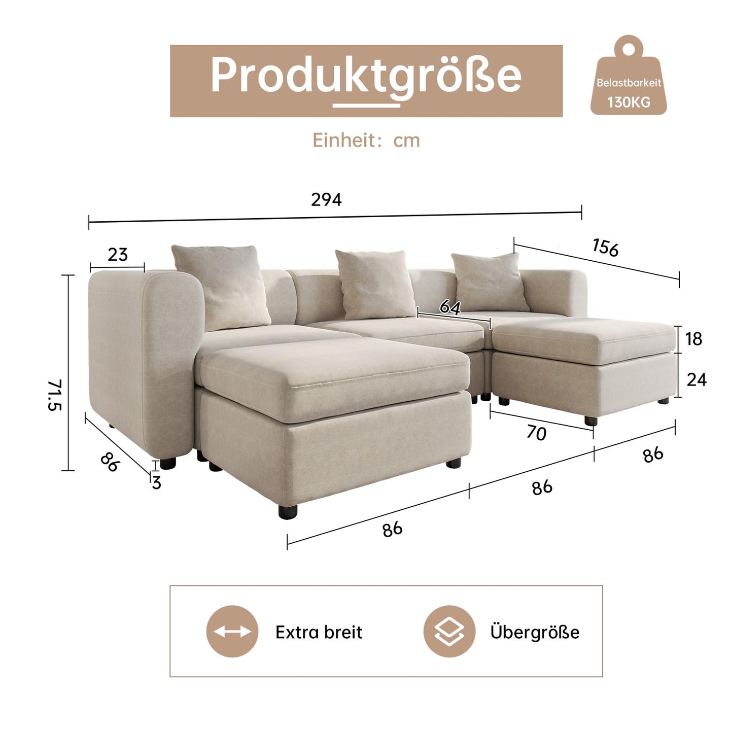 Miuuod 9-Sitzer Sofa