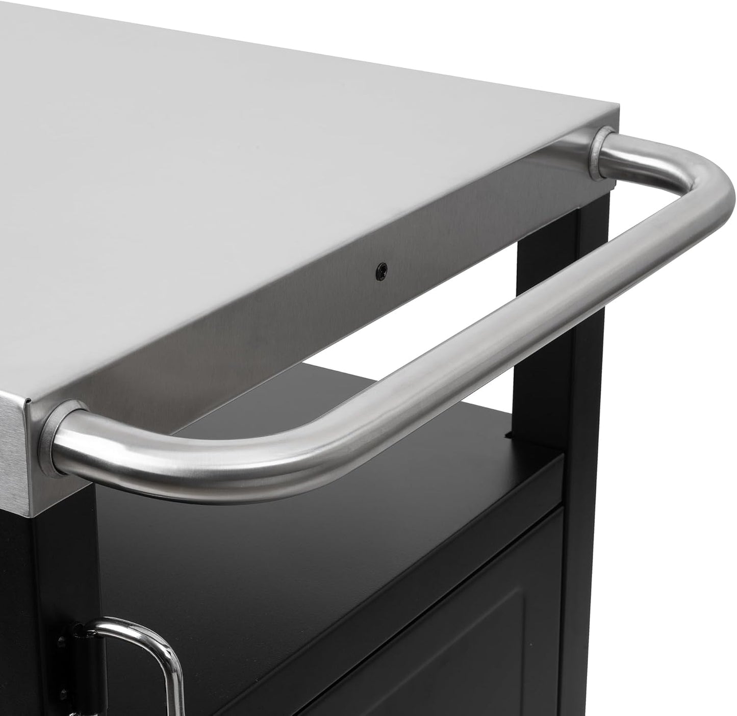 BBQ-Toro Barbecue Trolley 103.5 x 59 x 81 cm, Silver/Black, Grill Table with Large Work Surface, Grill Side Table, Outdoor Grill Trolley, Grill Table Outdoor, Serving Trolley, Outdoor Garden Trolley