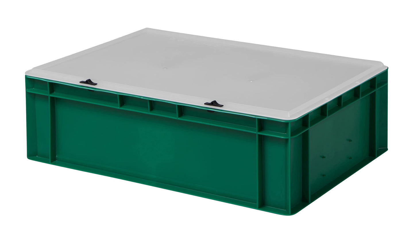Design Eurobox Stacking Box Storage Container Plastic Box in 5 Colours and 16 Sizes with Transparent Lid (Matte) (Grey, 60 x 40 x 33 cm)