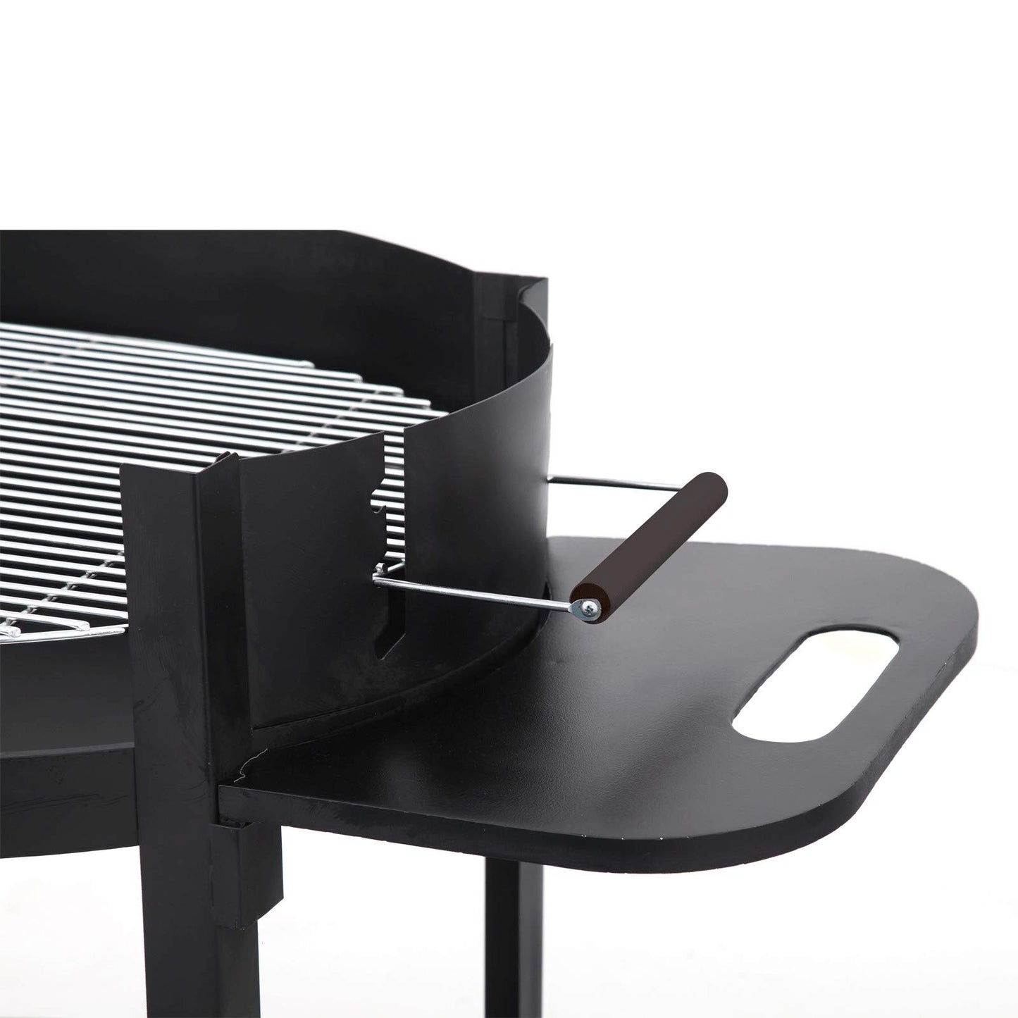 tepro Atlanta Charcoal Barbecue Trolley Outdoor BBQ with Wheels, Height Adjustable Approx. 77 - 88 cm, Grill Area: Approx. 98 x 56 cm, Dimensions Approx. 135.5 x 63 x 91.2 cm, Black