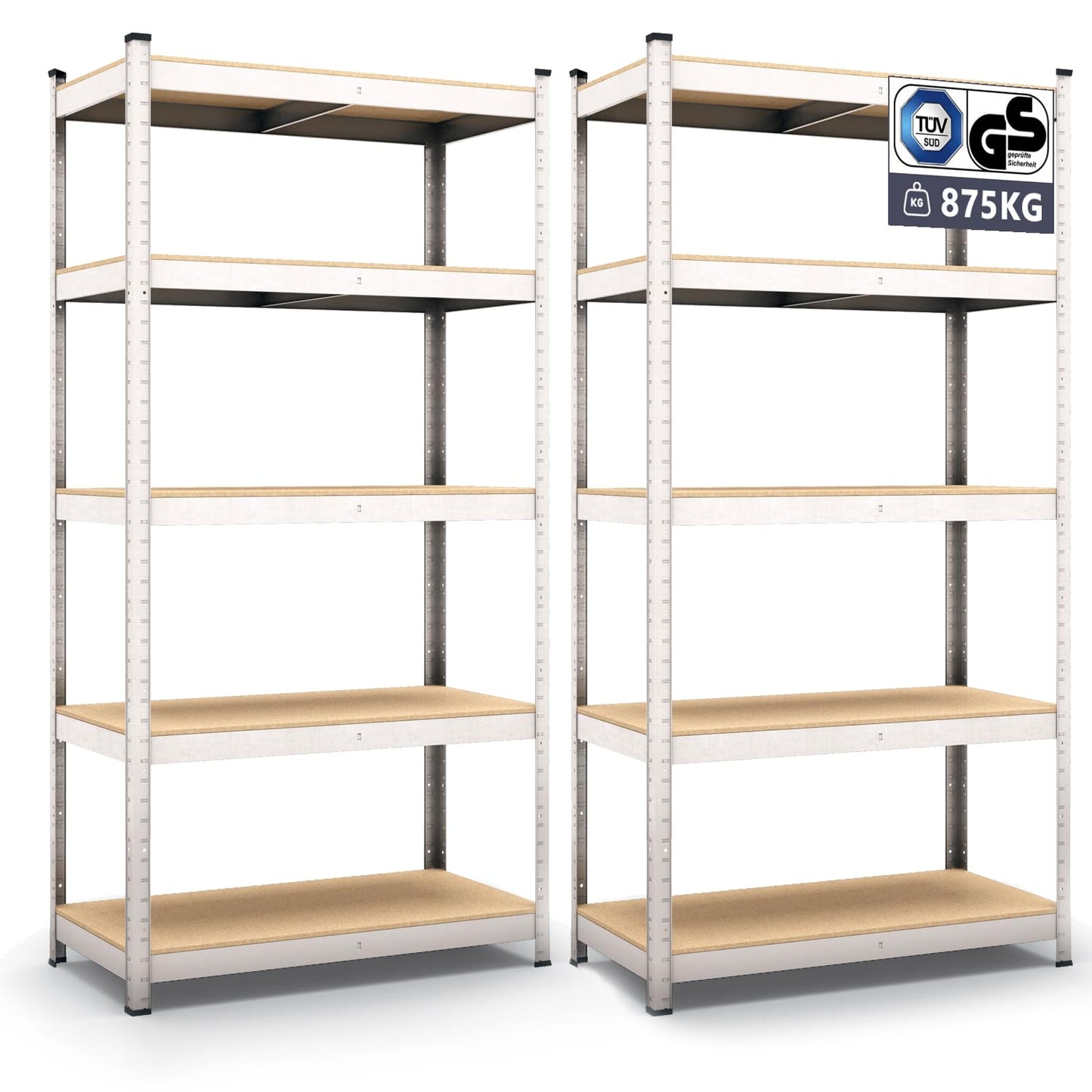 Panorama24 Shelf, Storage Shelves, Pack of 2, Basement Shelving / Workshop Shelving / Garage Shelving, Heavy-Duty Shelving 875 kg