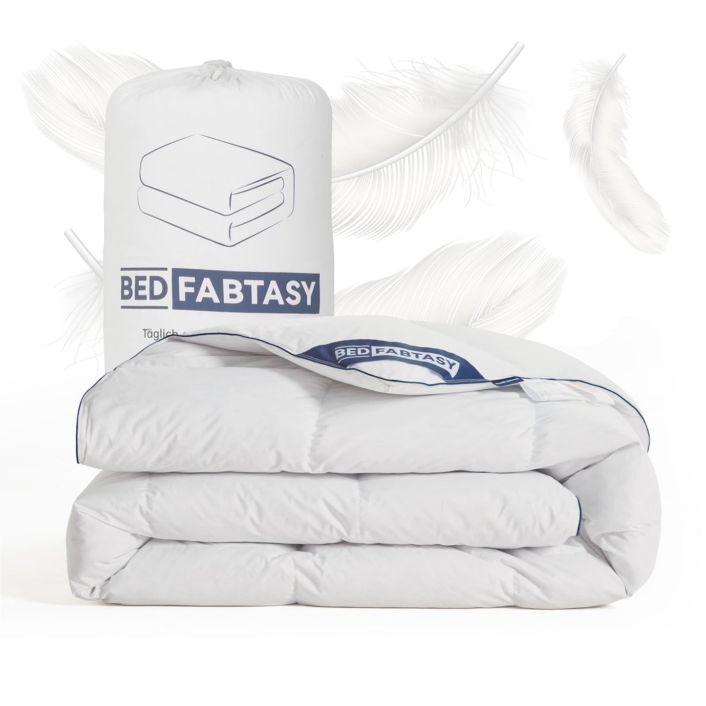 Premium Down Duvet 135 x 200 cm Summer Duvet, Lightweight Summer Duvet 135 x 200 cm with Premium Goose Down and Feathers, 100% Silent Organic Cotton, Oeko-Tex 100, Down Pass, RDS Certified