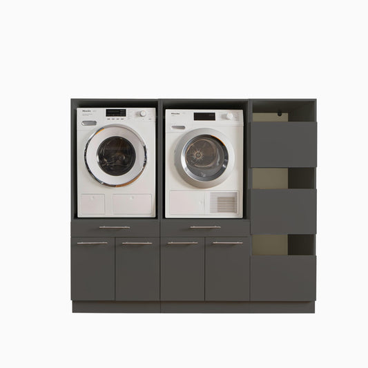 LAUNDREEZY Cabinet Attachment for Washing Machine Cabinet, White, Attachment Cabinet for Additional Storage Space in the Laundry Room, 50 x 38 x 67.5 cm (W x H x D)